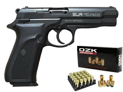 Стартовий сигнальний пістолет SUR 1607 + 20 холостих набоїв OZK (9 мм)