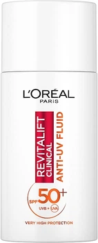 Флюїд з вітаміном С для захисту обличчя SPF 50 - L'Oreal Paris Revitalift Clinical SPF50+ Anti-UV Fluid 50ml (1189316-134512)
