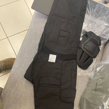 Чоловічі брюки G3 з наколінниками / Штани ріп-стоп з тефлоновим покриттям чорні розмір 3XL