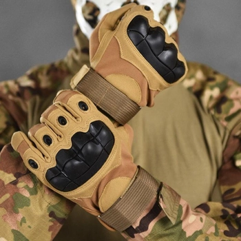Сенсорные перчатки Stendboy с защитными накладками койот размер XL
