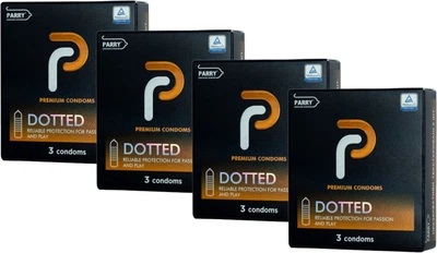Презервативи Parry Premium Dotted з точками 4 пачки по 3 шт (ROZ6400230267)