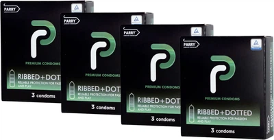 Презервативи Parry Premium Ribbed + Dotted з точками та ребрами 4 пачки по 3 шт (ROZ6400230273)