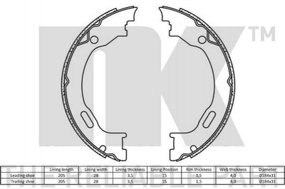 Тормозные колодки NK 2733689 Chrysler 300C, PACIFICA; Mercedes M-Class 05137624AA, 1634200220, 1634200220MF