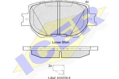 Тормозные колодки ICER 182200 Lexus IS 0446530480, 0446530330