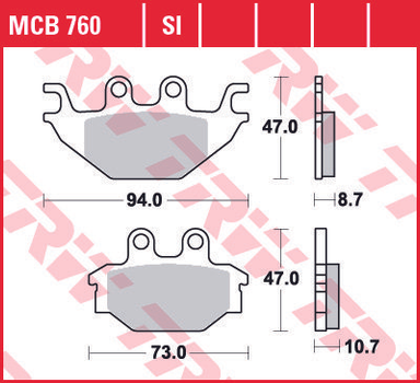 Гальмівні колодки TRW MCB760SI