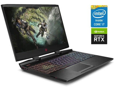 Ігровий ноутбук HP Omen 15-dc1001nx / 15.6" (1920x1080) IPS / Intel Core i7-8750H (6 (12) ядер по 2.2 - 4.1 GHz) / 16 GB DDR4 / 256 GB SSD + 1000 GB HDD / nVidia GeForce RTX 2070 Max-Q, 8 GB GDDR6, 256-bit / WebCam б/в