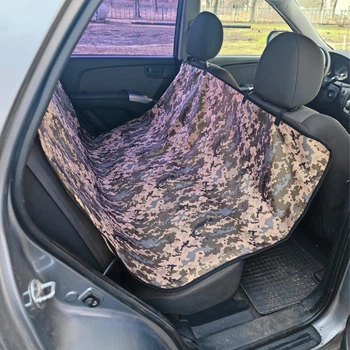 Автогамак для собак без бортів Avto Dog Pixeles, водостійка накидка, автопідстилка, авточохол на задні сидіння авто, Oxford 600D PU, колір камуфляж, SKU 004570, Your Stylish Hunter