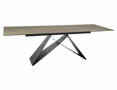 Стол обеденный раскладной WESTIN CERAMIC Светло-Серый Pietra di Savoia / Черный мат (160-240)X90 WESTINJBRC160 Signal