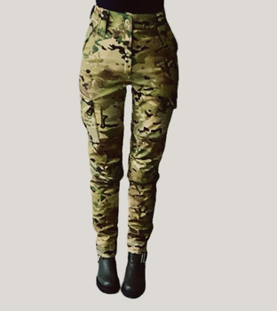 Женские тактические брюки утеплённые софтшелл 52 мультикам