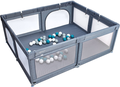 Манеж BabyGo Playpark с 48 шариками Серый (7701) (4260332055802)