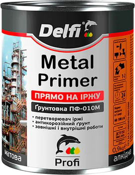Грунтовка по іржі Delfi ПФ-010М 2.8 кг Червоно-коричнева (4820089414354)