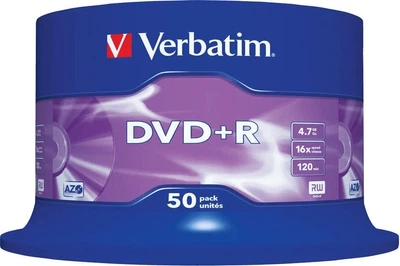 Verbatim DVD+R 4.7 GB 16x Cake Box 50 шт (43550)