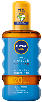 Olejek do opalania Nivea Sun Protect Bronze w sprayu aktywacja naturalnego opalania SPF 20 200 ml (5900017077499)