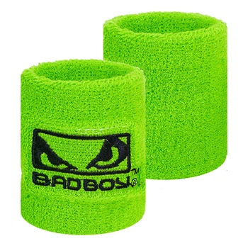 Напульсники спортивные махровые для тренировок бега баскетбола Bad Boy 5762 2шт Green