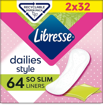 Ультратонкі щоденні прокладки, 64 шт. - Libresse Dailies Style Normal 64шт (1136008-120492)
