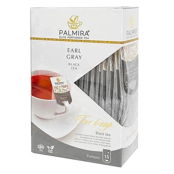 Чай чёрный с бергамотом пакетированный Palmira "Серый Граф" T-cup BOX 15 саше по 2,4г