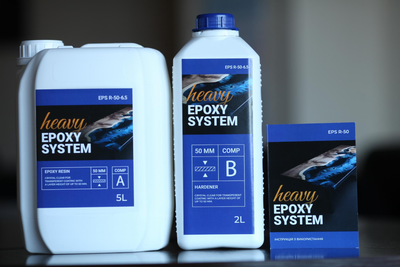 Набор эпоксидной смолы heavy epoxy system для заливки столешниц прозрачная 6,5 кг