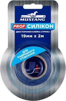 Двухсторонняя лента Mustang Prof Силикон 19 мм x 2 м Прозрачная (1SL192)