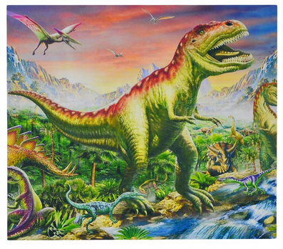 Malowanie po numerach Norimpex Dinozaur T-Rex nad rzeką 40 x 50 cm (5902444061799)
