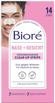 Очищувальні смужки Biore Clear Up Strips Tiefenreinigend 14 шт (5017634236960)