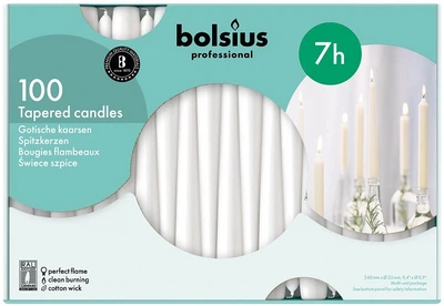 Свеча белая коническая Bolsius Professional 24.5 см 100 шт (s30-100-090Б)