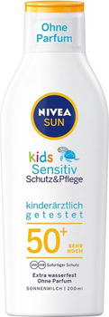 Lotion przeciwsłonecznym Nivea Sun Kids Sensitive SPF 50+ 200 ml (4005900721334)