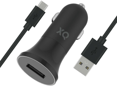 Автомобільний зарядний пристрій Xqisit Car Charger 2.4 A Single USB-A + Кабель USB-A-Micro USB 1 м Black (4029948085258)