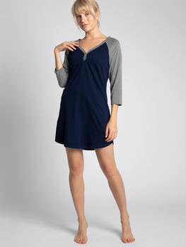 Піжамна сукня жіноча бавовняна LaLupa LA018 L Темно-синя (5903887608381)