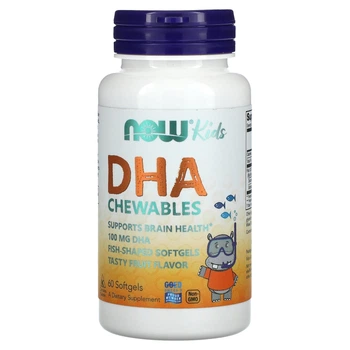Жирні кислоти Now Foods Kid's Chewable DHA 60 капсул