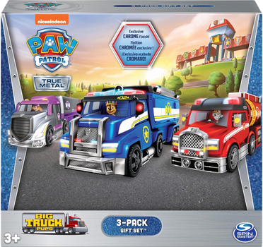 Набор машинок Spin Master Paw Patrol True Metal Big Truck Pups 3 шт (778988433546)