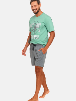 Piżama (T-shirt + spodenki) męska Doctor Nap PMB.4413 XL Zielona (5901592701014)