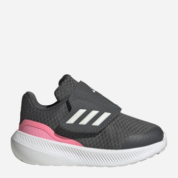 Buty sportowe dziecięce dla dziewczynki na rzepy Adidas Runfalcon 3.0 AC I HP5859 21 Szare (4066749848637)