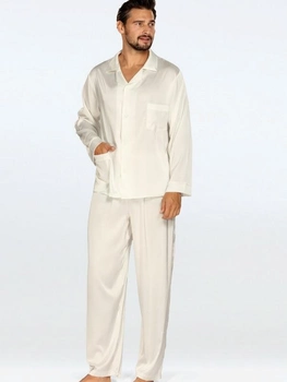 Piżama (koszula + spodnie) męska DKaren Lukas XXL Ecru (5903251470958)