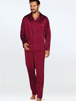 Piżama (koszula + spodnie) męska DKaren Lukas XXL Bordowa (5903251470996)