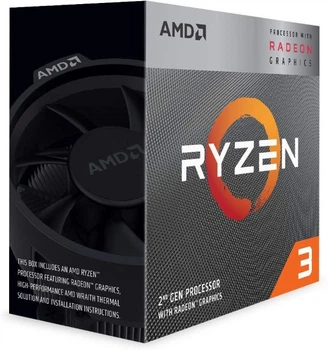 Процесор AMD sAM4 Ryzen 3 3200G 4C/4T, 3.6-4GHz, 65Вт (Radeon™ Vega 8 Graphics) Box