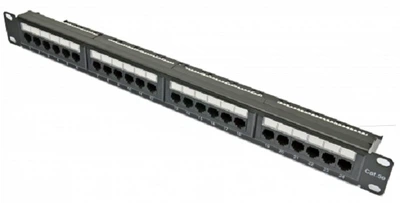 Патч-панель 19" 24хRJ-45 UTP, кат.5e, type 110, із заднім організатором