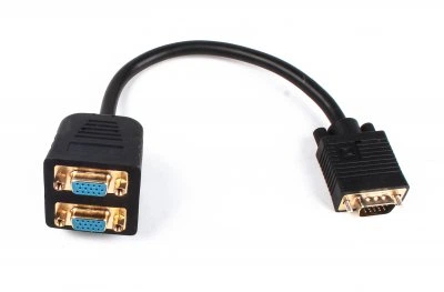 Розгалужувач VGA->2xVGA (M/F) Cablexpert, black (CC-VGAX2-20CM)