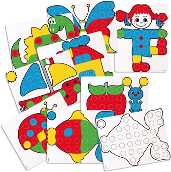 Набір шаблонів для мозаїки Quercetti Junior Cards School 14 шт (8007905124376)