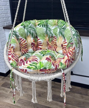 Подушка для подвесной качели Tropical leaves 60х40 см оранжевая