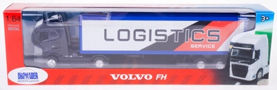 Металева модель вантажівки Welly Volvo АР 600 з причепом 1:64 (4891761580186)