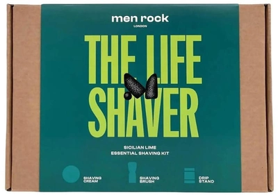Набір для гоління Men rock The Life Shaver Sicilian Lime Крем для гоління 100 г + Щітка для гоління + Підставка для щітки (5060796560282)