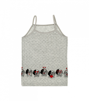 Майка для девочек с рисунком собачки - Donella - 43659DM - 134-140 см - Серый