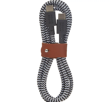 Кабель Native Union Belt Cable USB-C to USB-C Zebra (1.2 m) (BELT-C-ZEB-2-NP)