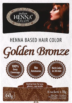 Фарба для волосся "Золотиста бронза" - Indian Henna Salon Based Hair Colour Golden Bronze 60g (946035-31099160)