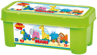 Klocki konstrukcyjne Simba Ecoiffier Abrick Les Maxi Zoo Train 42 elementy (3280250078401)