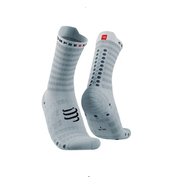 Беговые безшовные носки Compressport Pro Racing Socks V4.0 Ultralight Run High, White/Alloy, T3 (42-44)