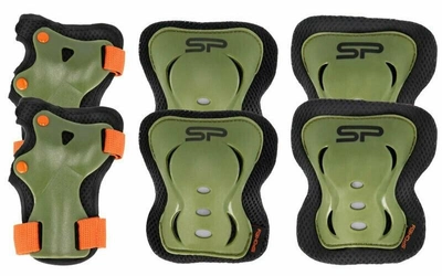 Набір захисних накладок Spokey Shield L для зап'ясть ліктів і колін Хакі (5905339409355)