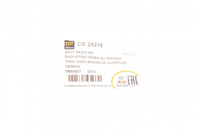 Розширювальний бачок DP Group CS 24218 Ford Transit, Focus, Mondeo, Fiesta, C-Max, Galaxy, Kuga, S-Max, Connect, B-Max; Volvo C30, V40, S60; Land Rover Freelander; Mazda 3 LR000243, LF5015205A, BK218K218AG