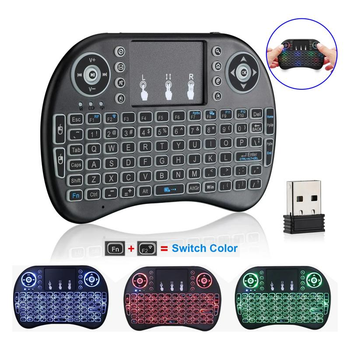 Беспроводная клавиатура пульт Mini Keyboard I8 с тачпадом, подсветкой LED и функцией аэромыши для Smart TV BOX