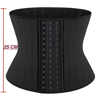 Латексный корсет для похудения с перфорацие на 25 ребер жесткости 25см висота S (64-68cm) черный